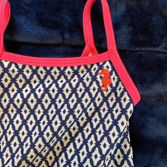 4 For $25 Carters baby 6 Month Swimsuit pink ans blue diamond pattern - Picture 3 of 5